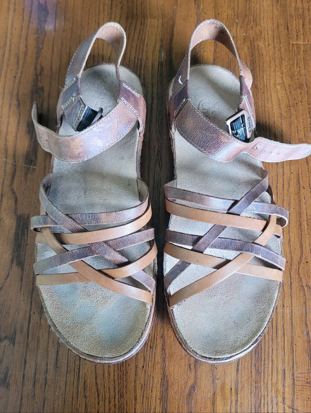 Chaco Women's Size 9 Leather Strappy Sandals – Brown Comfort Outdoor Walking San